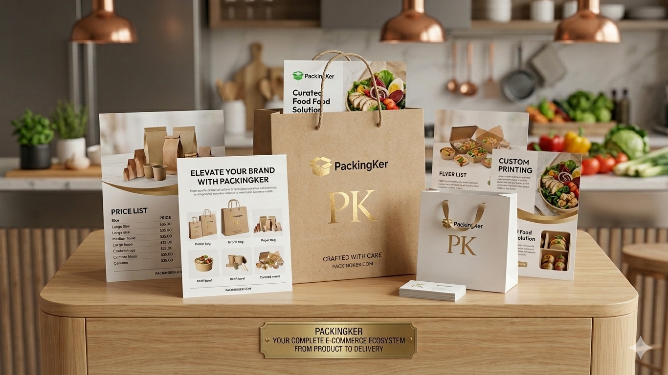 paper bags and flyers